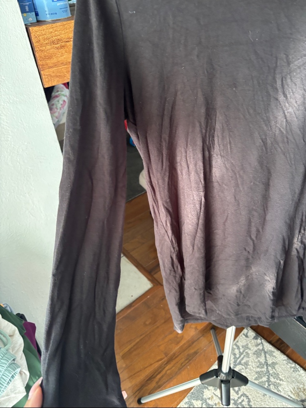 Lou & Grey Long Sleeve Cowl Neck Dress in Black - Picture 3 of 5